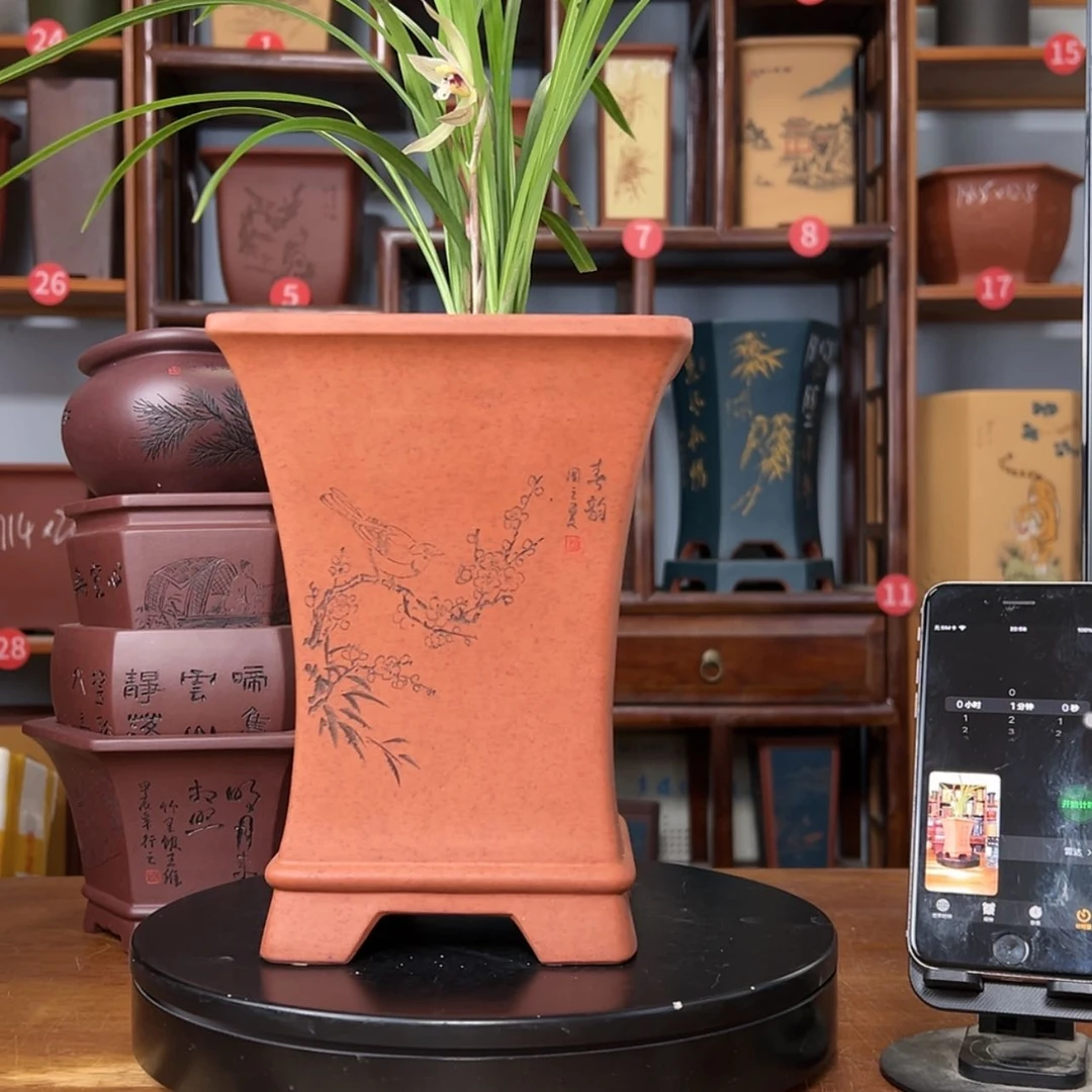 【闪购商品】紫砂花盆珍*周之夏精品紫砂花盆