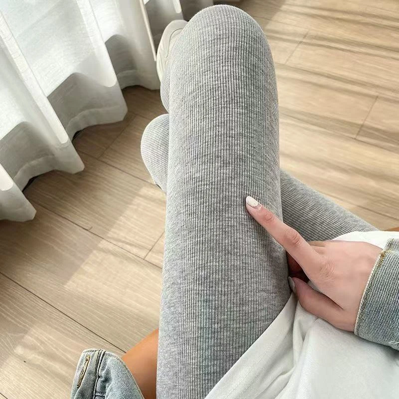（竖条纹加厚打底袜）春秋显瘦小个子时尚夏季外穿阔腿宽松