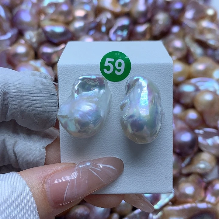 淡水珍珠耳饰银S925镶嵌中***1