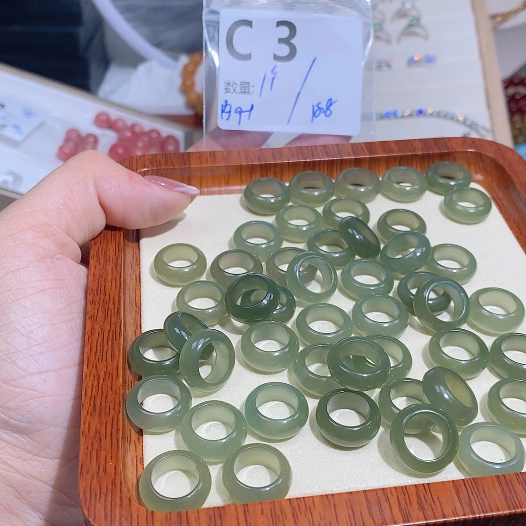 和田玉珠宝半成品未镶嵌C3