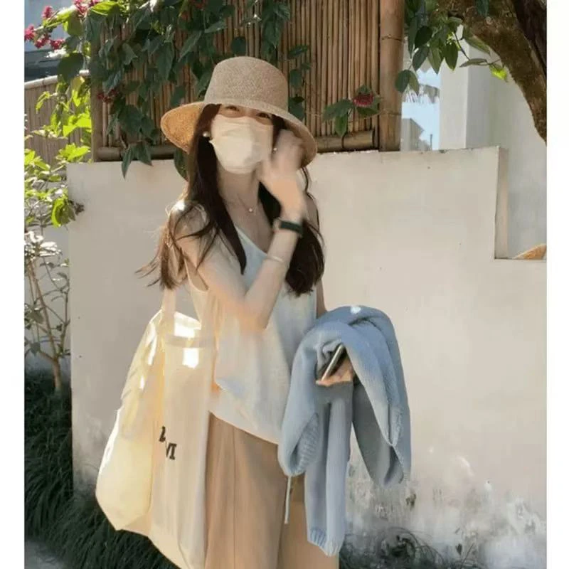 丹姐家~夏季极简风百搭透气吊带背心无袖上衣宽松内搭