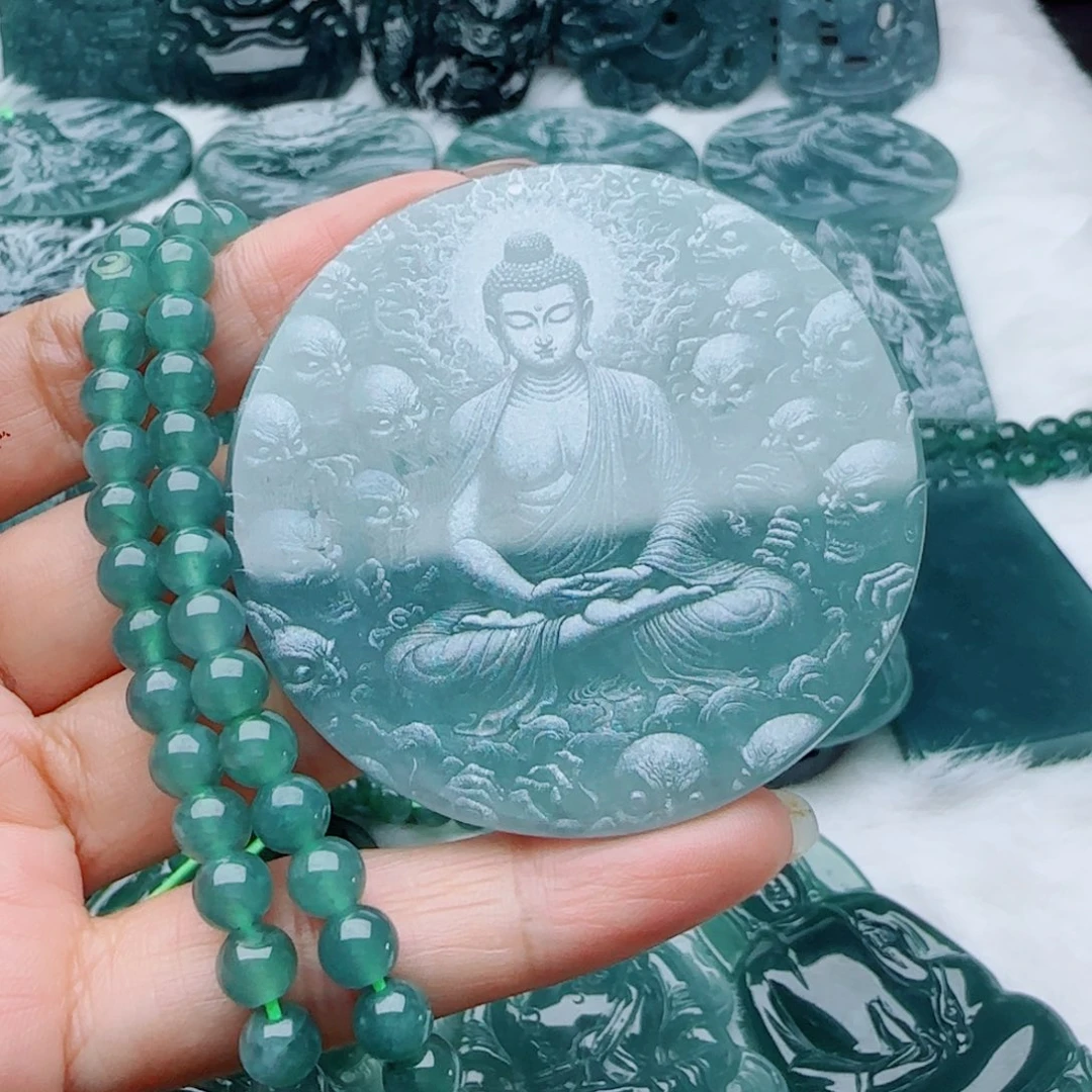 翡翠未镶嵌颈饰多样性发货天然的A货翡翠