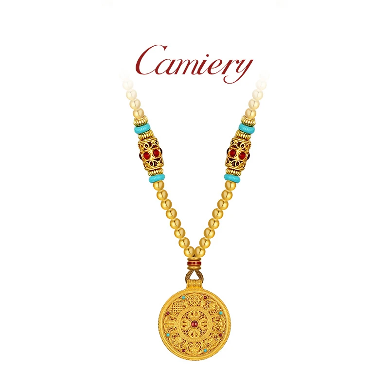 CAMIERY新中式古法花丝八宝罗盘项链百搭