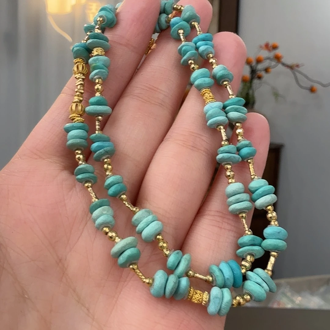 绿松石18K金镶嵌珠宝奇石