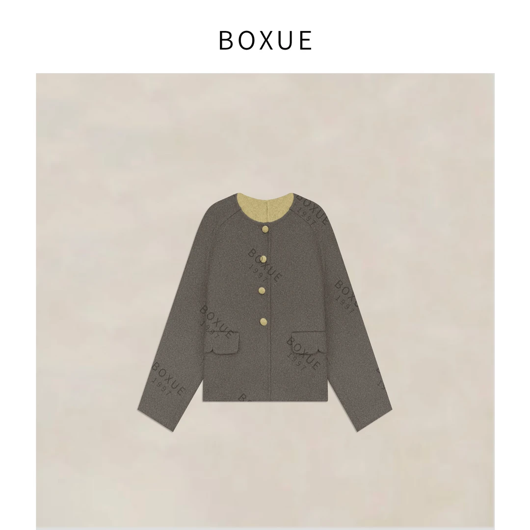 BOXUE“望云轩”2025秋冬高级感天.丝羊.毛轻奢 外套#250823W4120