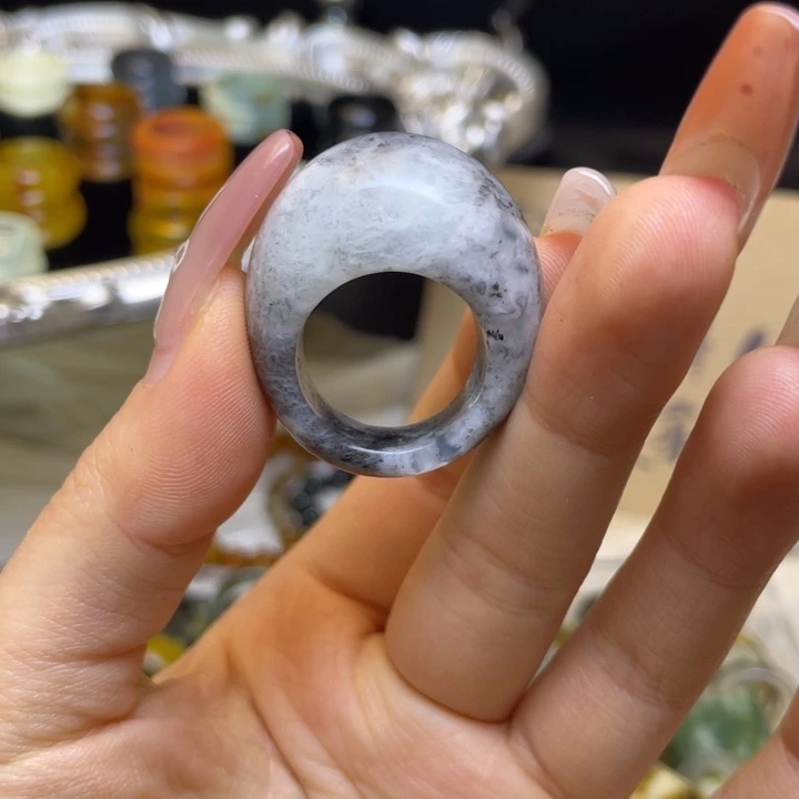 蛇纹石玉合金戒指25-19.3微瑕