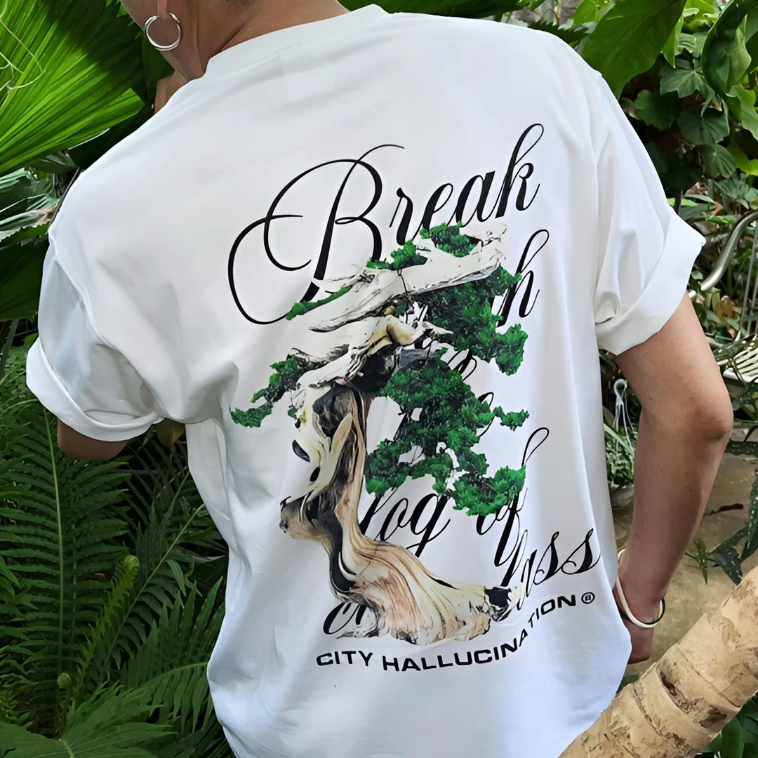 CityHallucination2.0〔千年松〕夏季潮流宽松280克透气纯棉短袖T恤