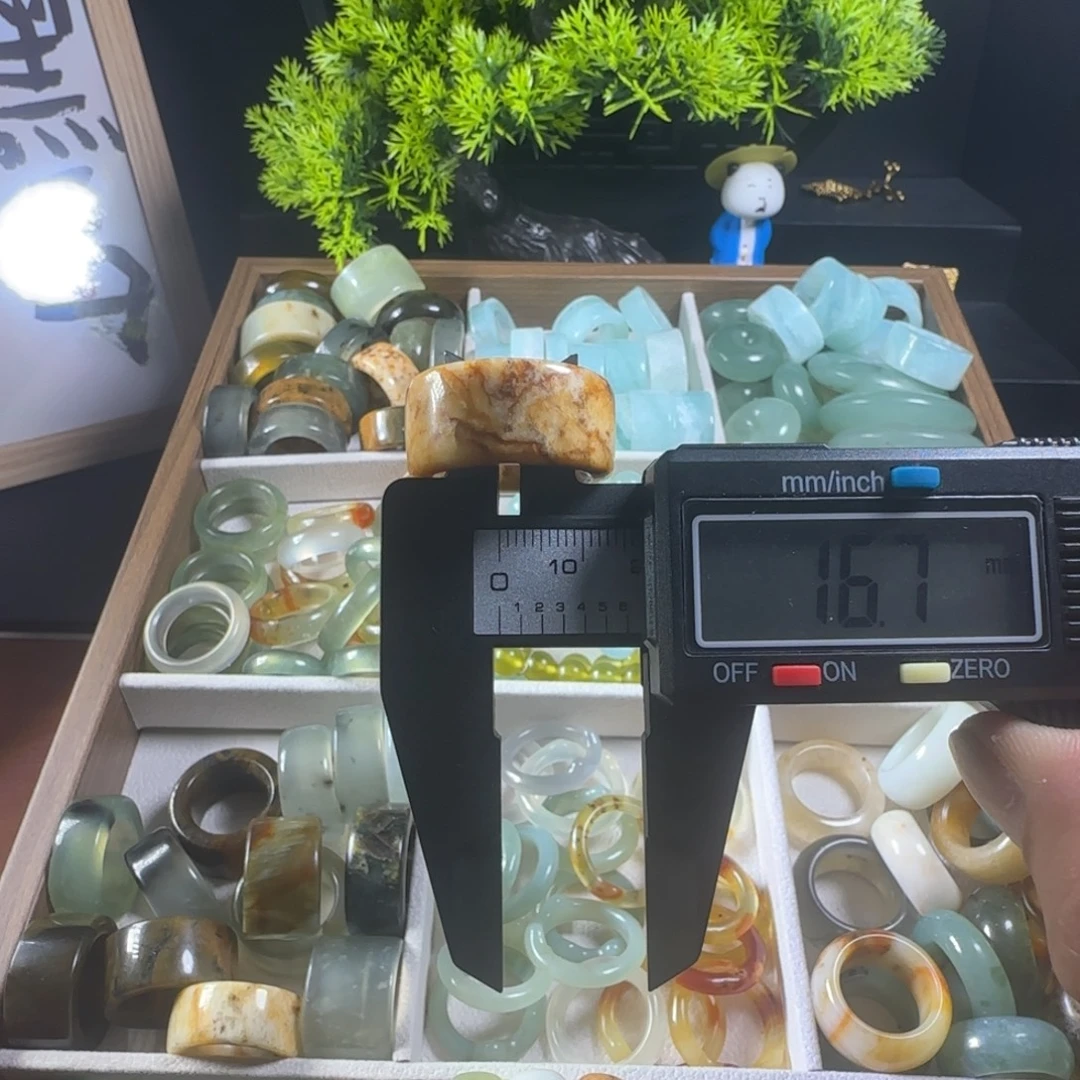 蛇纹石玉未镶嵌戒指16