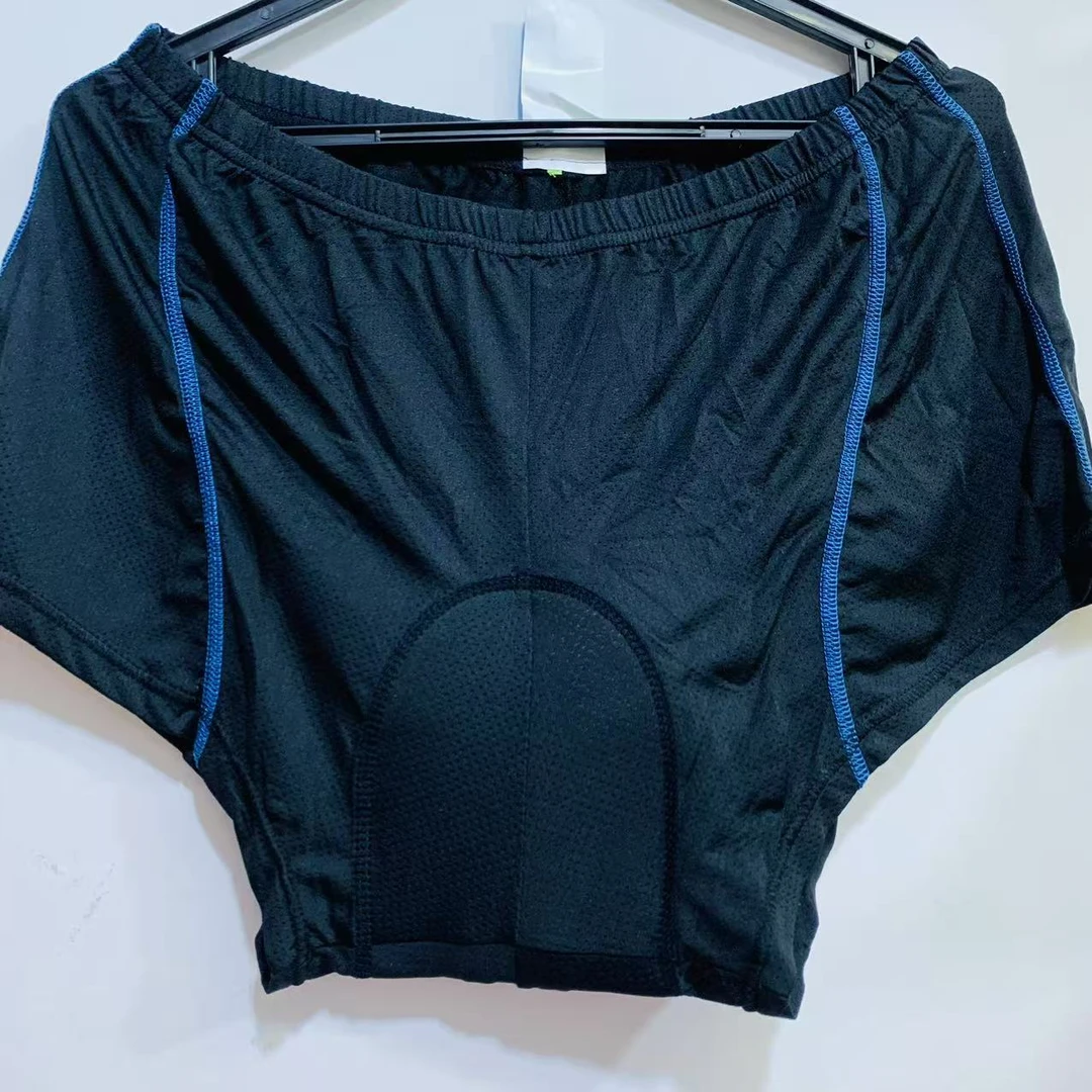 SQ 1349【男士四针六线蓝黑骑行内裤】高弹透气三分裤骑行内裤