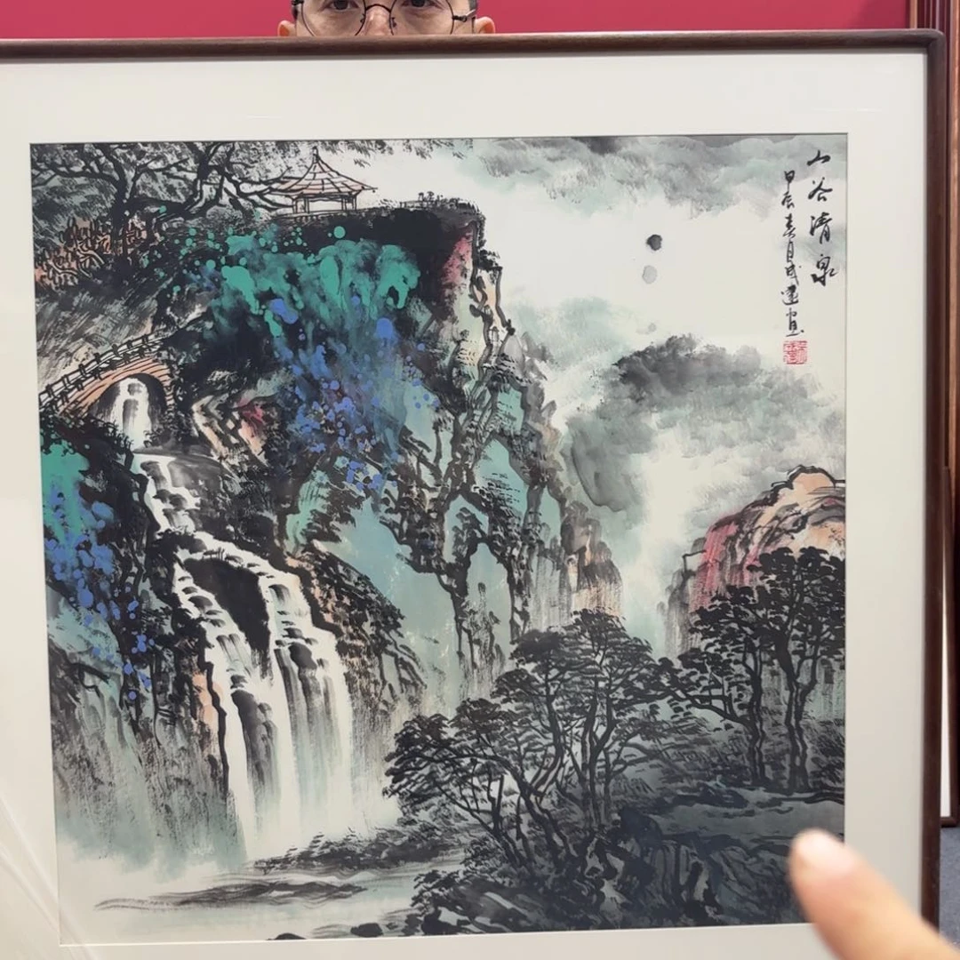 国画手绘作品带框包邮