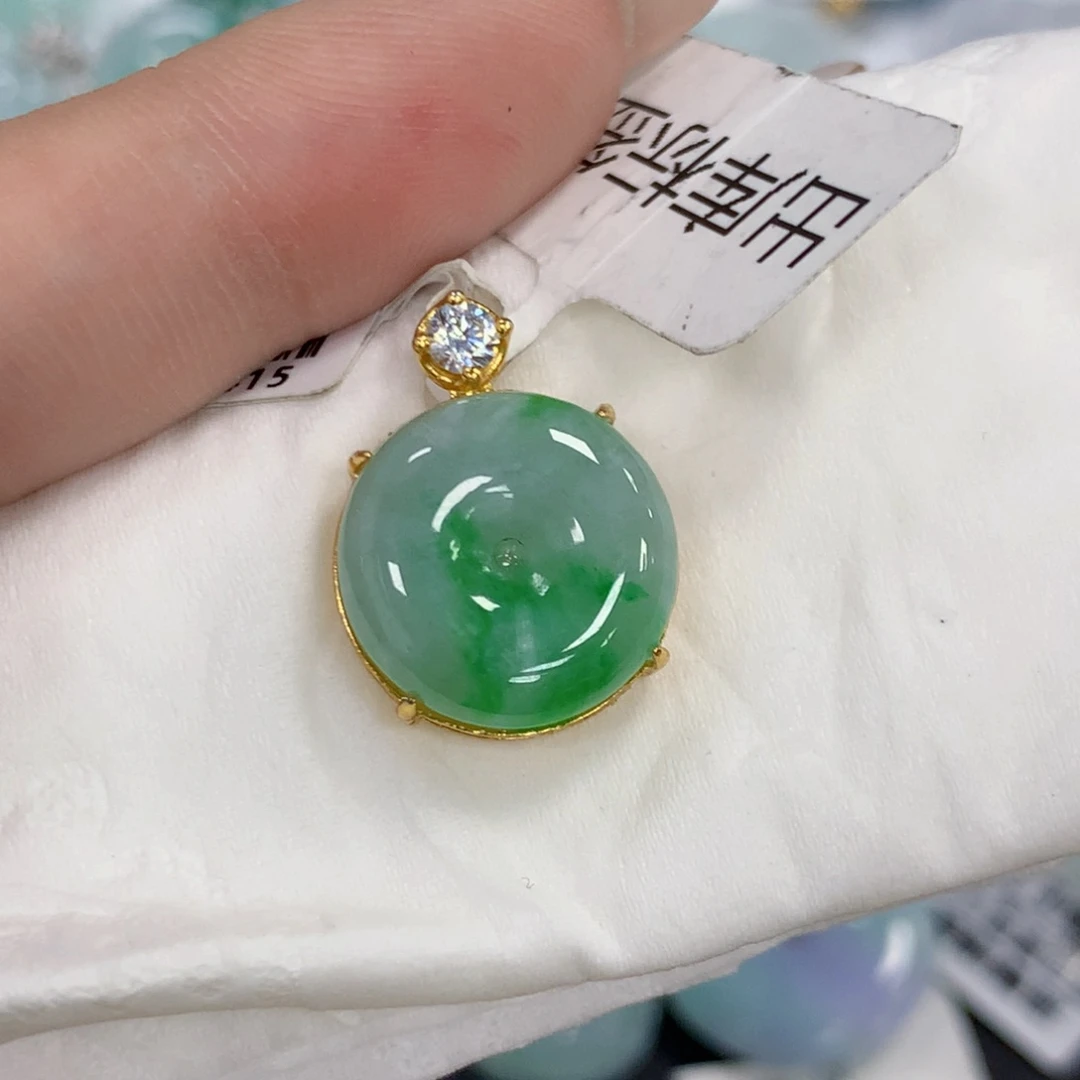 颈饰银S925镶嵌翡翠