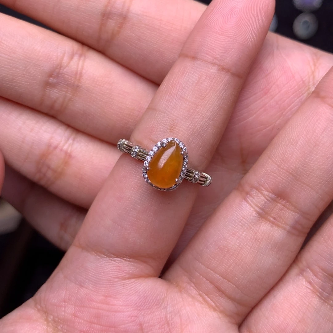 银S925镶嵌戒指翡翠