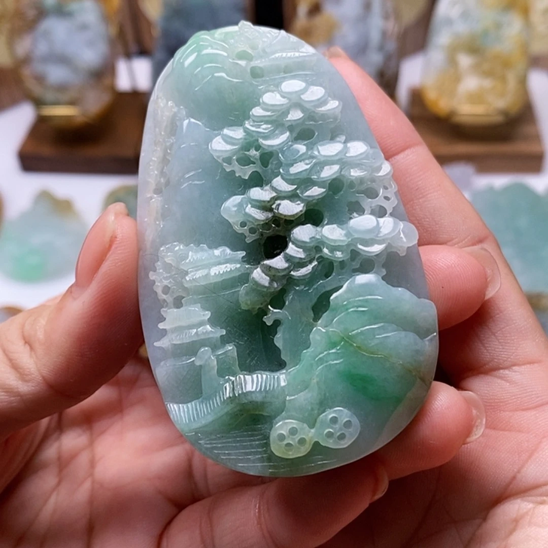 未镶嵌定制翡翠山水