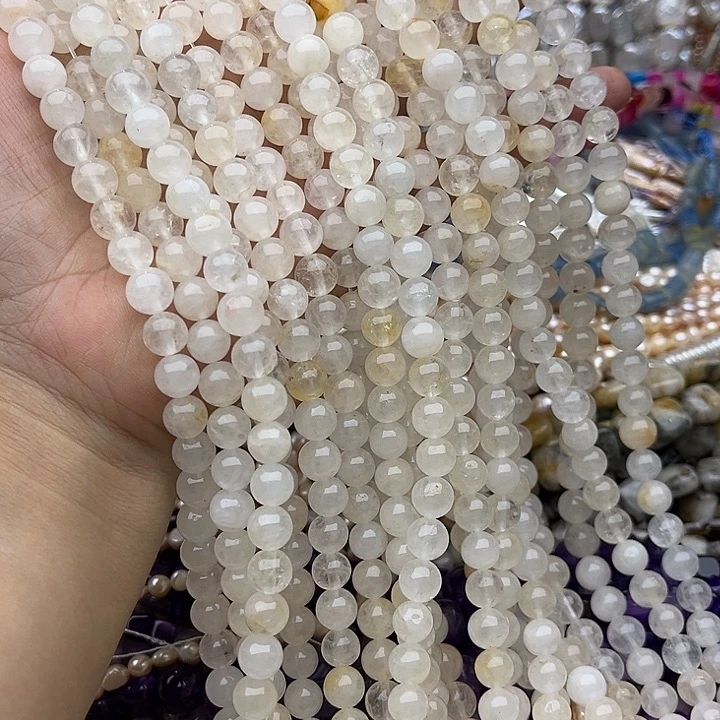 玛瑙/玉髓未镶嵌珠宝半成品2条8mm黄胶花
