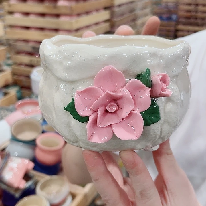 有孔.凑单10元陶瓷花盆发货！