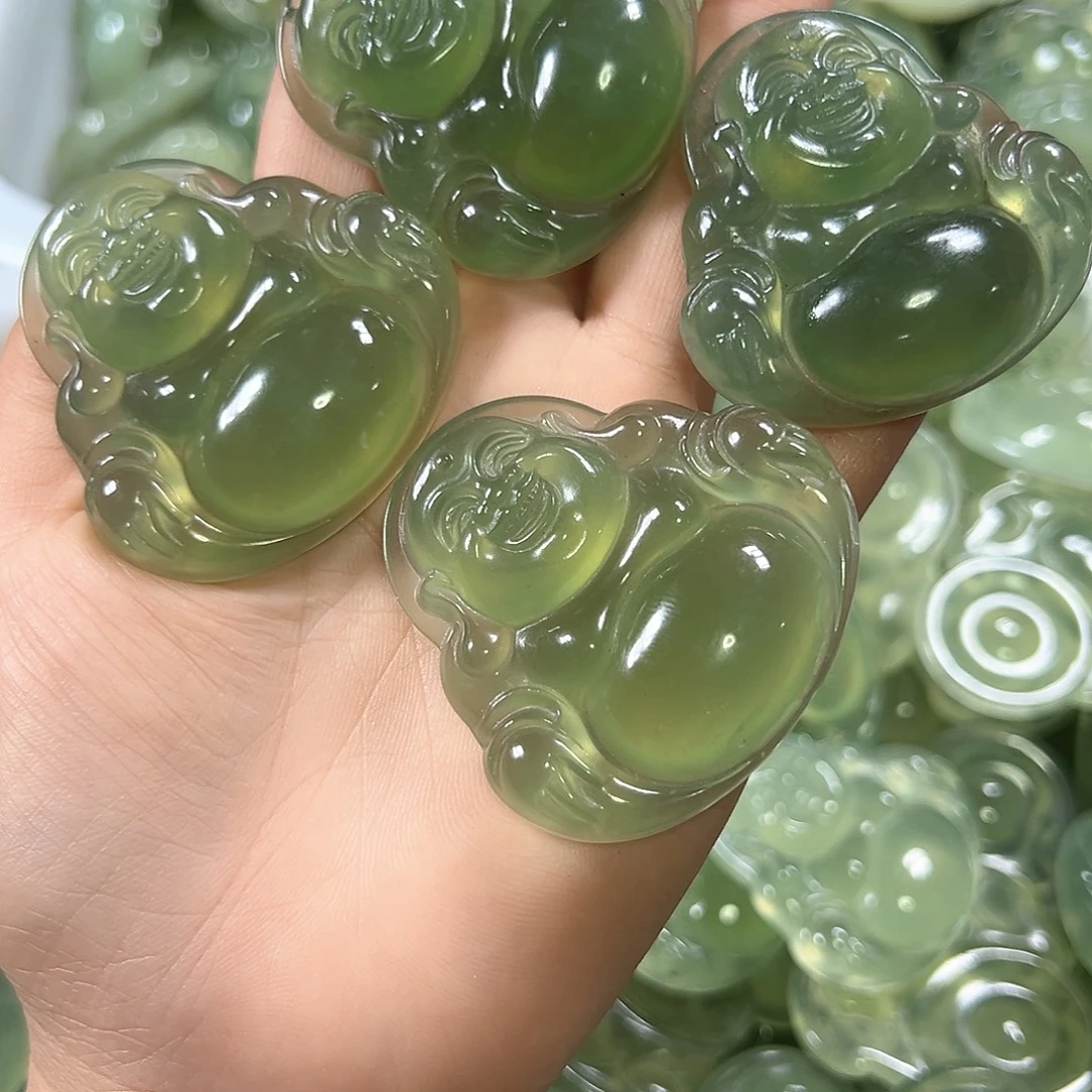 敏***室合金蛇纹石玉挂件