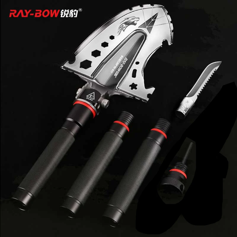 AAII多功能工兵铲户外工具打火石铁锹兵工铲锰钢户外用品QQOO