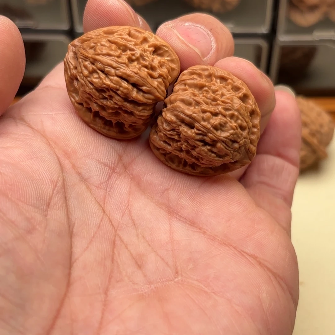 空***白把件文玩核桃白狮子