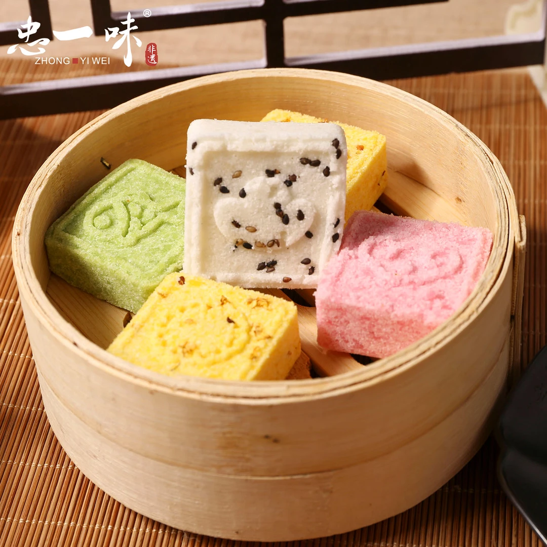 忠一味传统手工桂花糕芡实糕龙井茶糕白桃味小米糕早餐下午茶点心