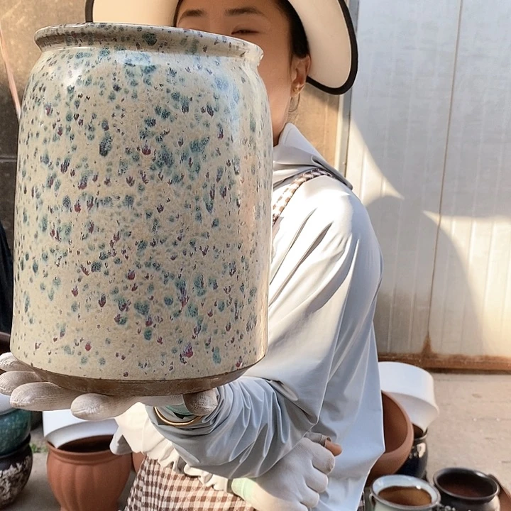 紫砂花盆瑕疵口17高25