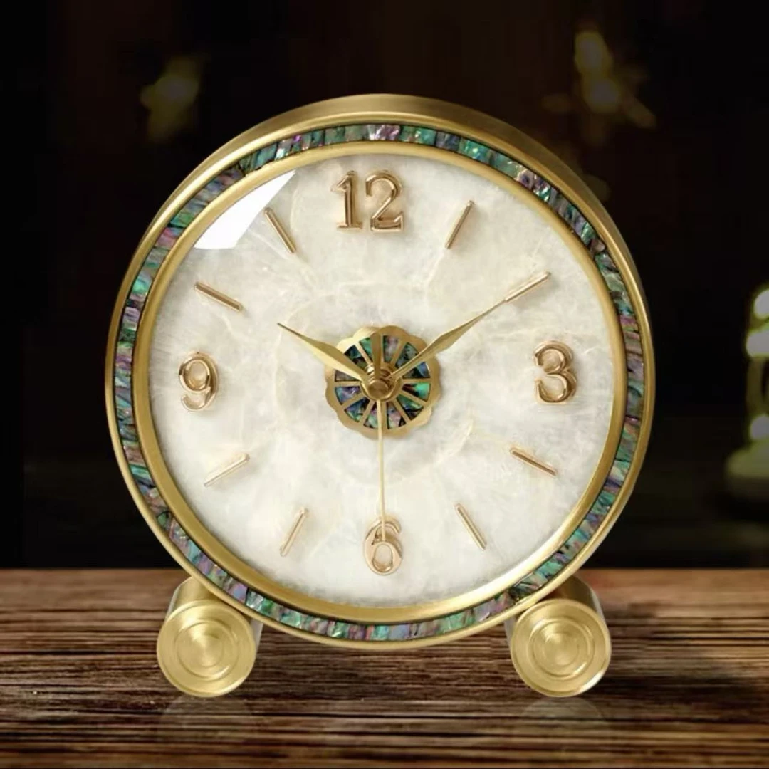 轻奢座钟家用台式钟表时钟摆件客厅坐钟高端大气静音台钟桌面摆钟