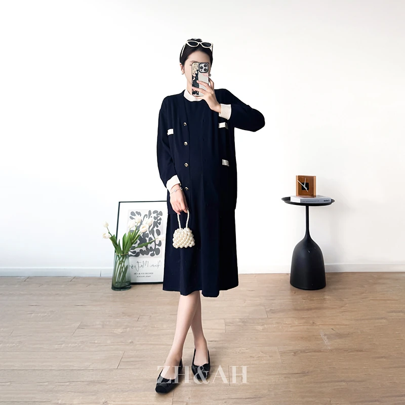 ZH&AH【可可小姐】春季新款时尚气质百搭设计师款孕期通勤香风套装