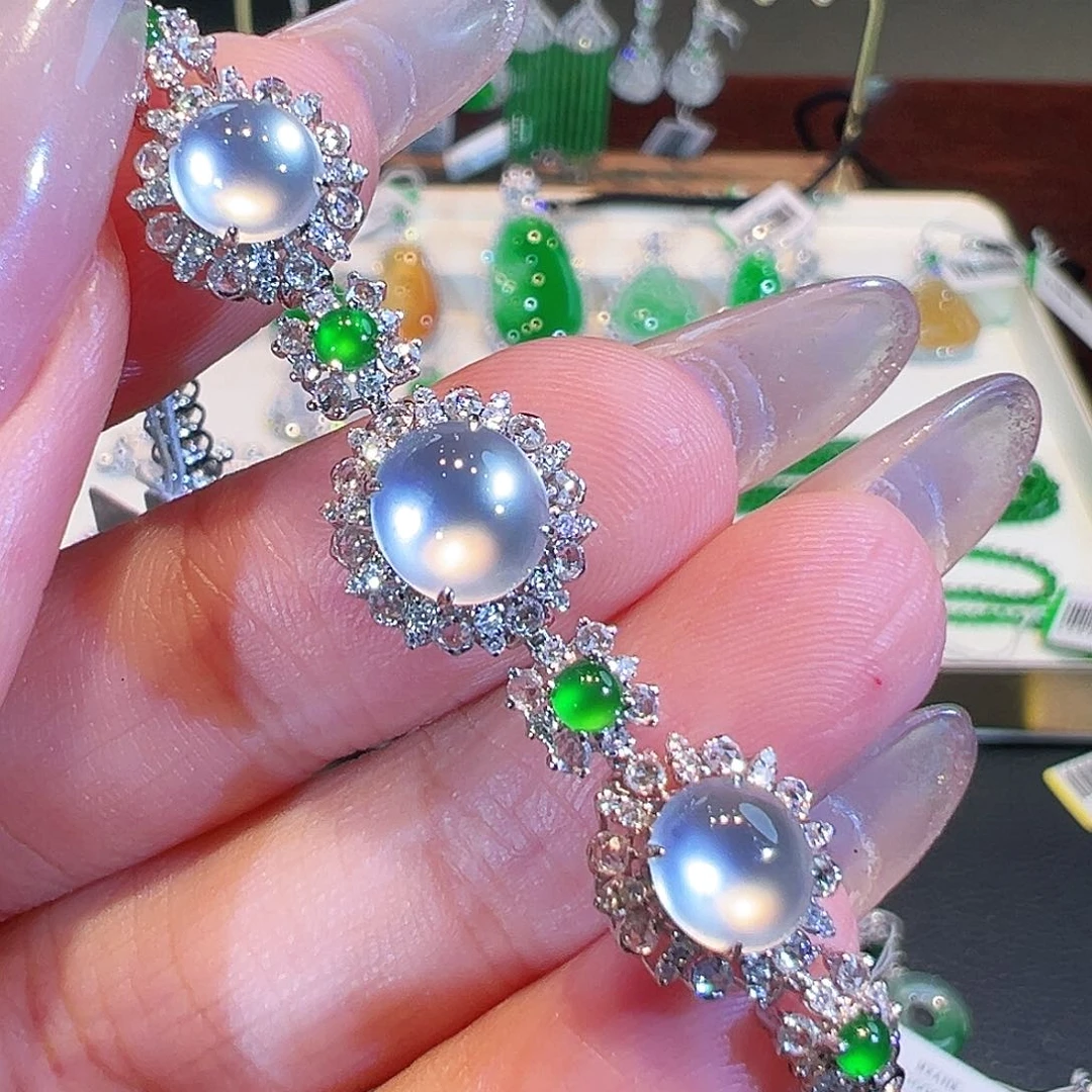 18K金镶嵌手链翡翠翡翠