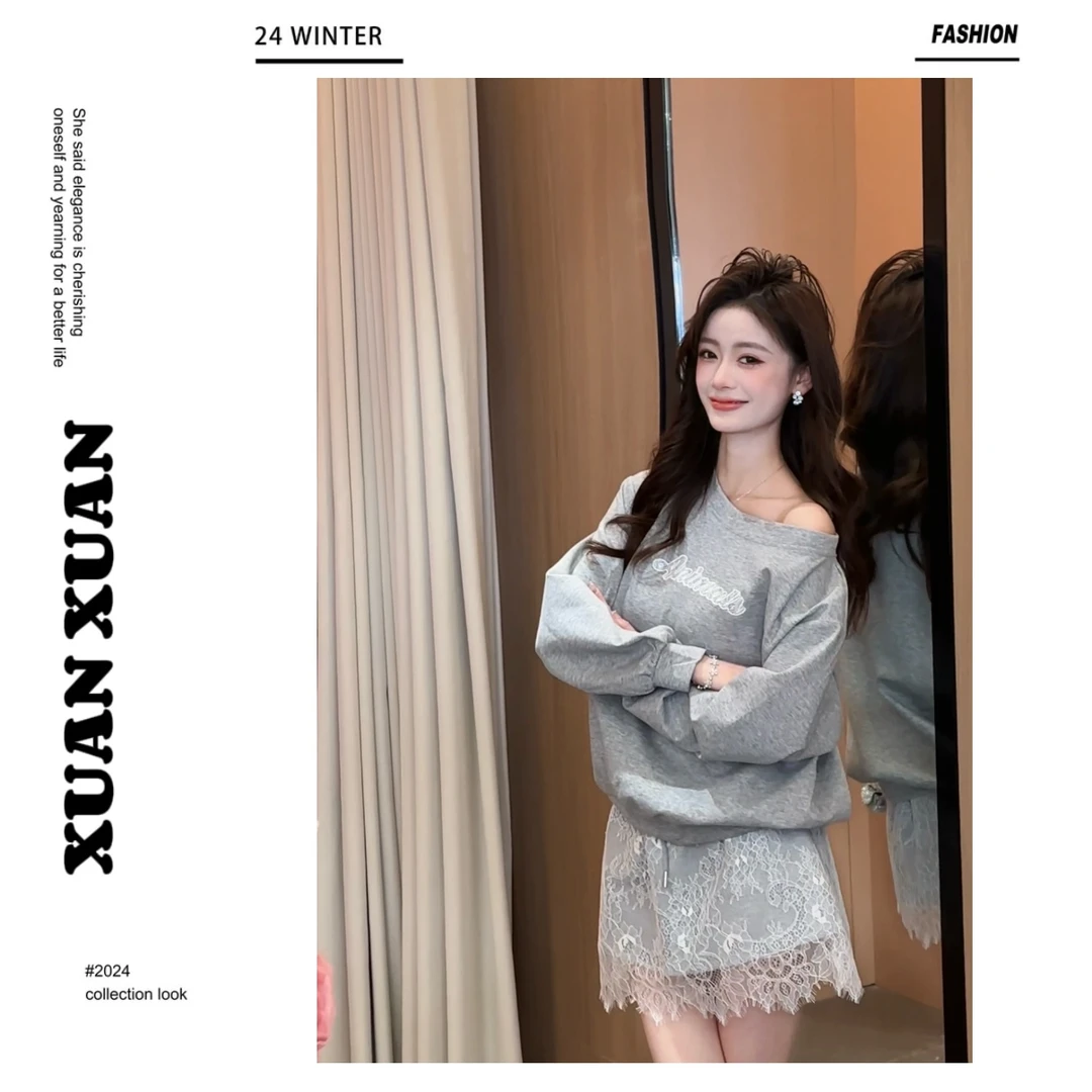 K小姐【月下花眠】春季时尚休闲百搭蕾丝针织两件套预JJC5TZ0219