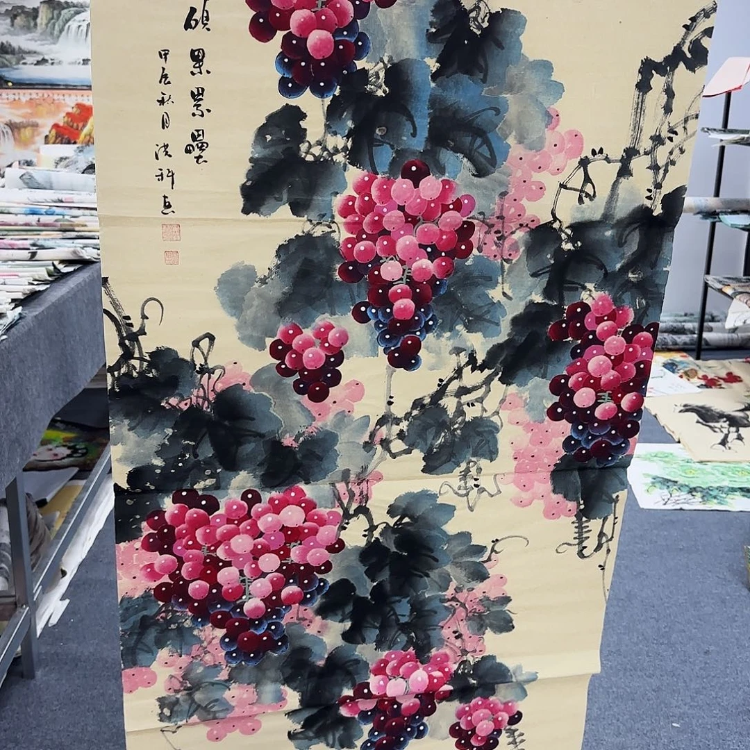 国画作品小姐姐放漏中