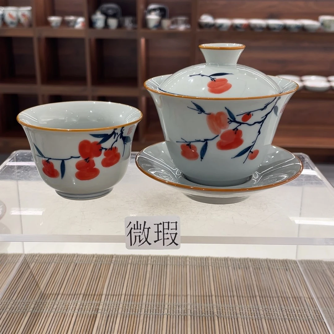 微瑕釉下彩纯手绘