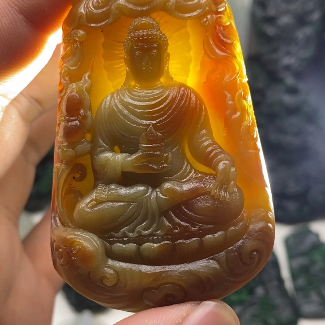 定制翡翠未镶嵌天然翡翠A货阿弥陀佛