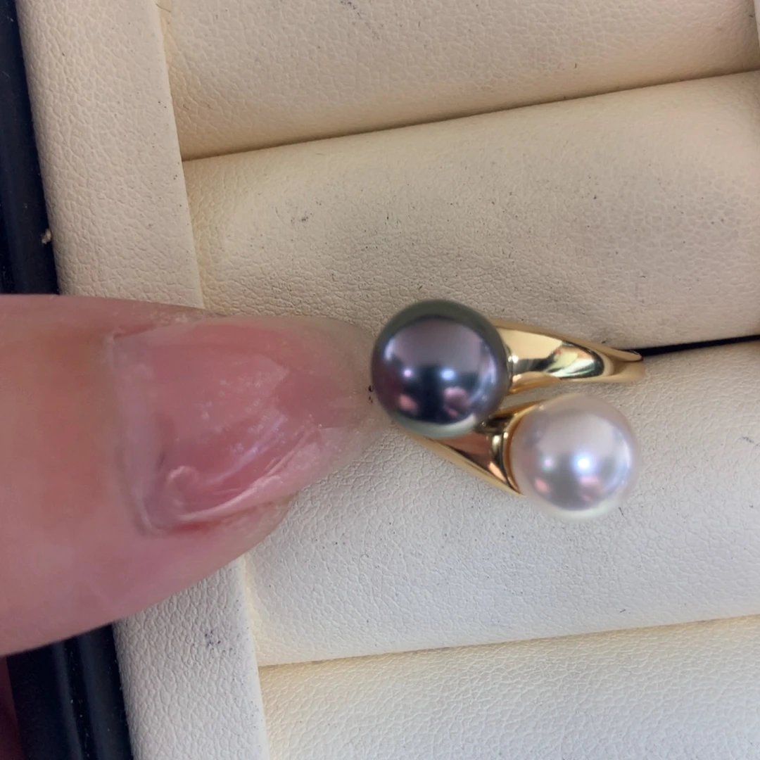 银S925镶嵌海水珍珠戒指