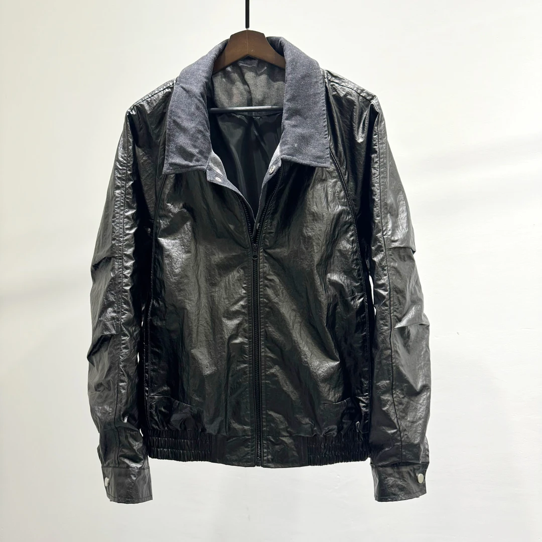 男士潮流个性小众拼接撞色假两件秋季夹克时尚百搭休闲港风外套