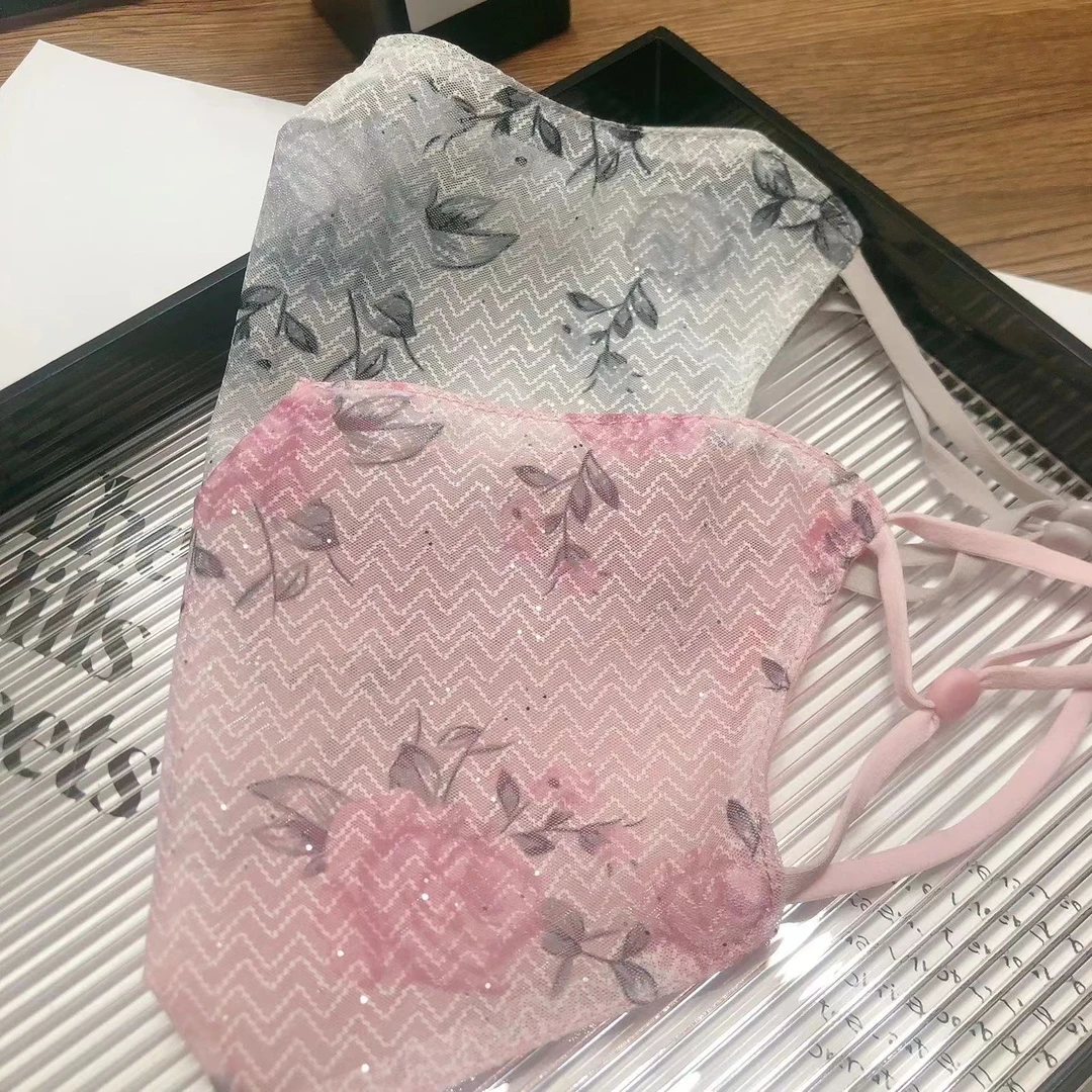 女士春夏新款双层薄款网纱防紫外线防晒防风尘遮阳口罩护眼角面罩