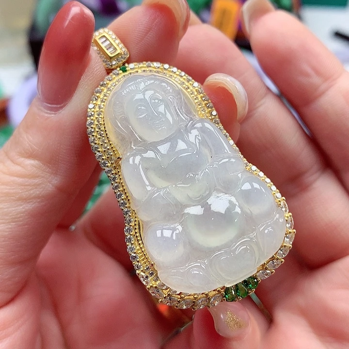 翡翠银S925镶嵌颈饰翡翠