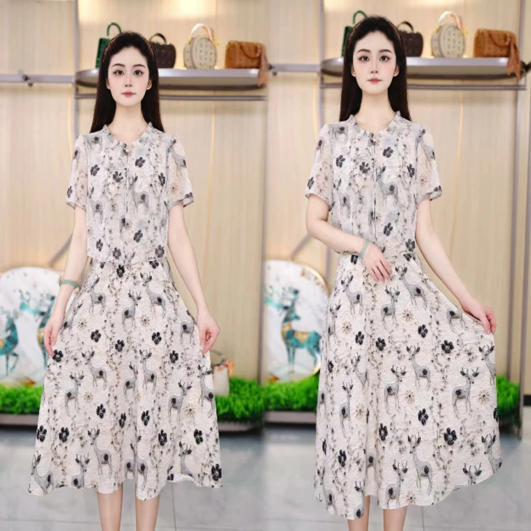 夏季新款时尚显瘦百搭 洋气遮肉假两件连衣裙