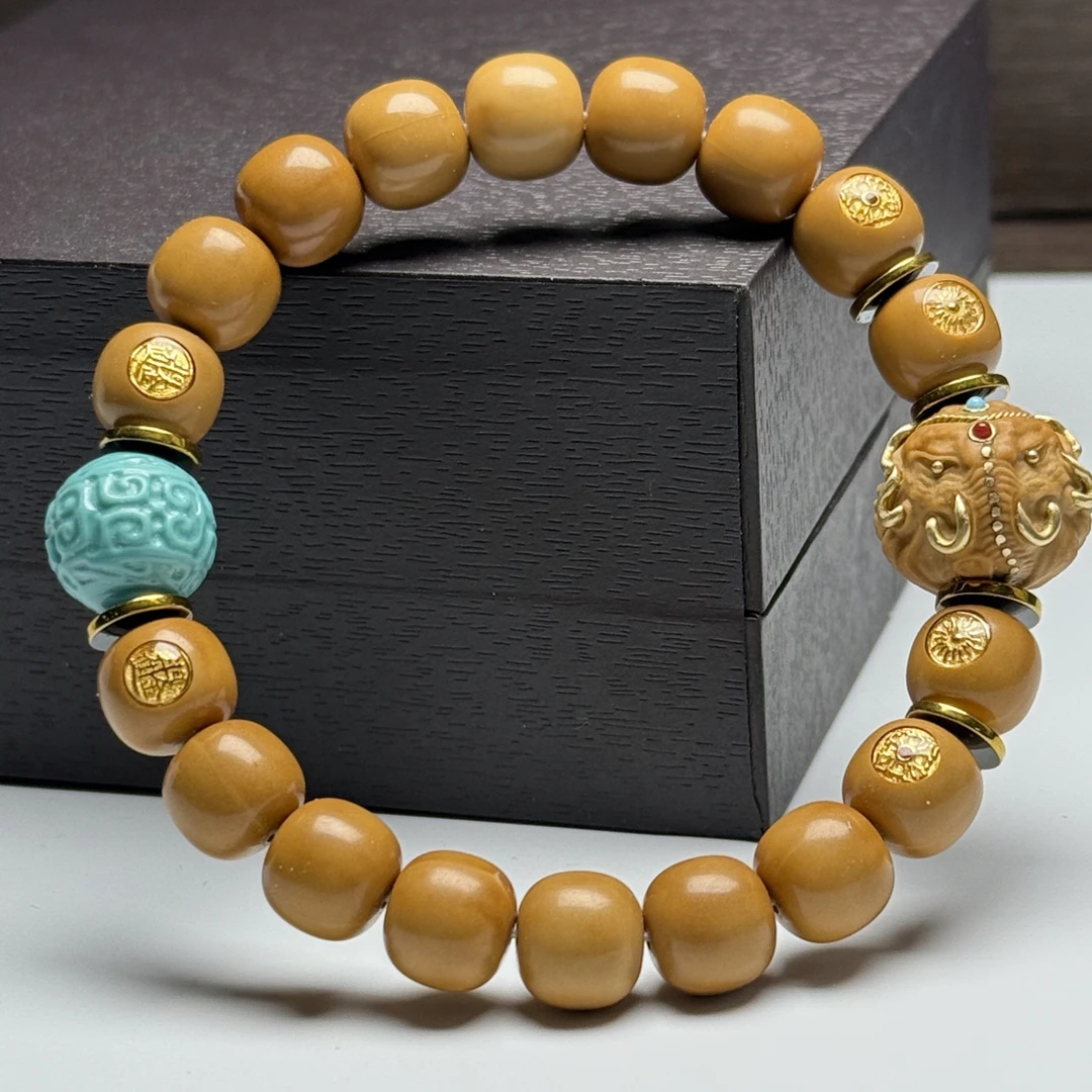 猴头老型一对一定制六牙象神毕业无瑕疵镀金标二代配饰