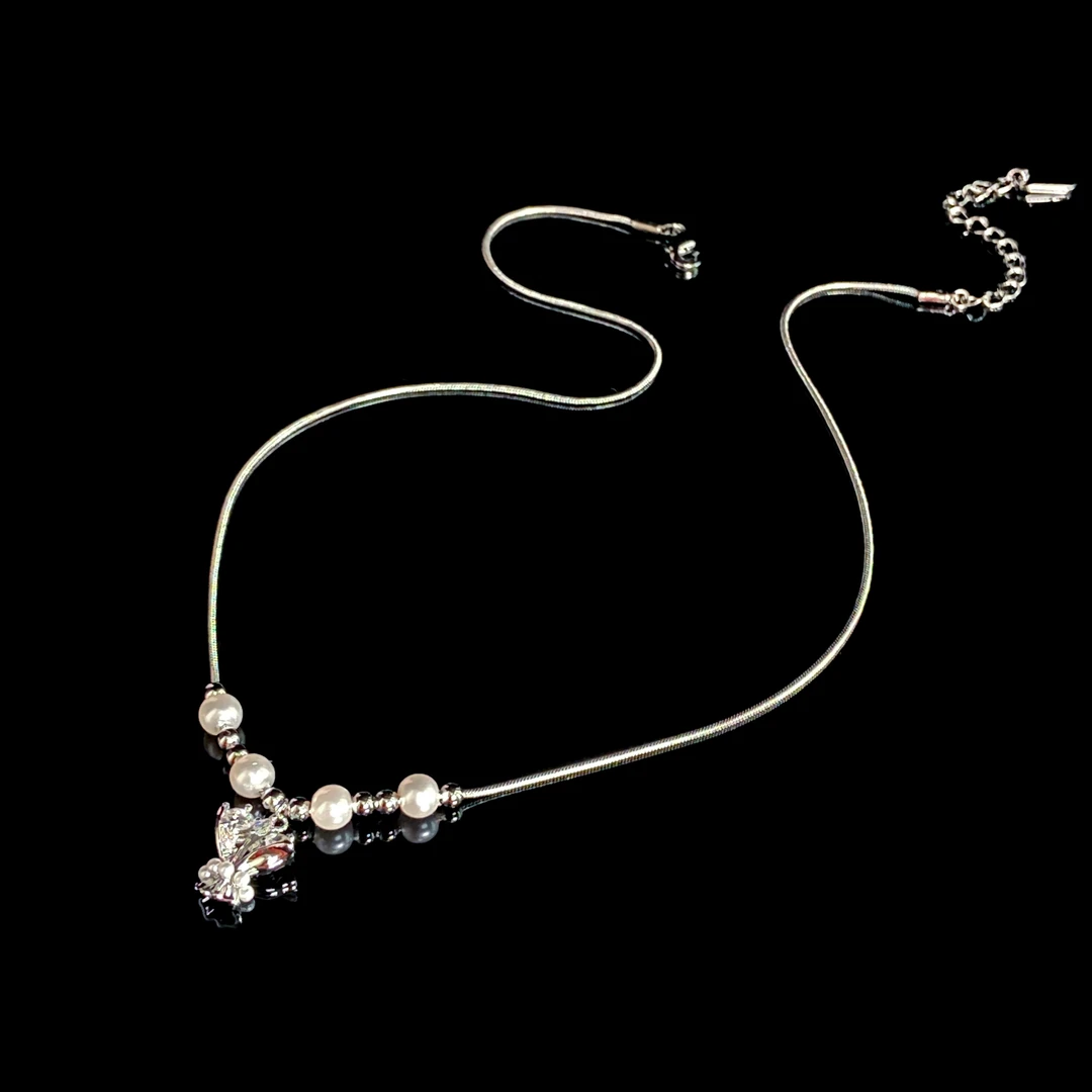 铜合金仿珍珠项链 镀K金 捧花泡泡 优雅项链X7309