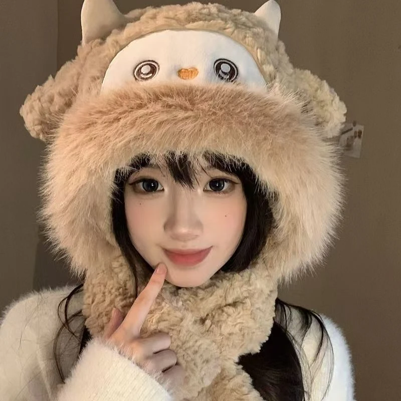 喜洋洋冬天雷锋帽防风学生帽子无檐保暖秋冬女冬季