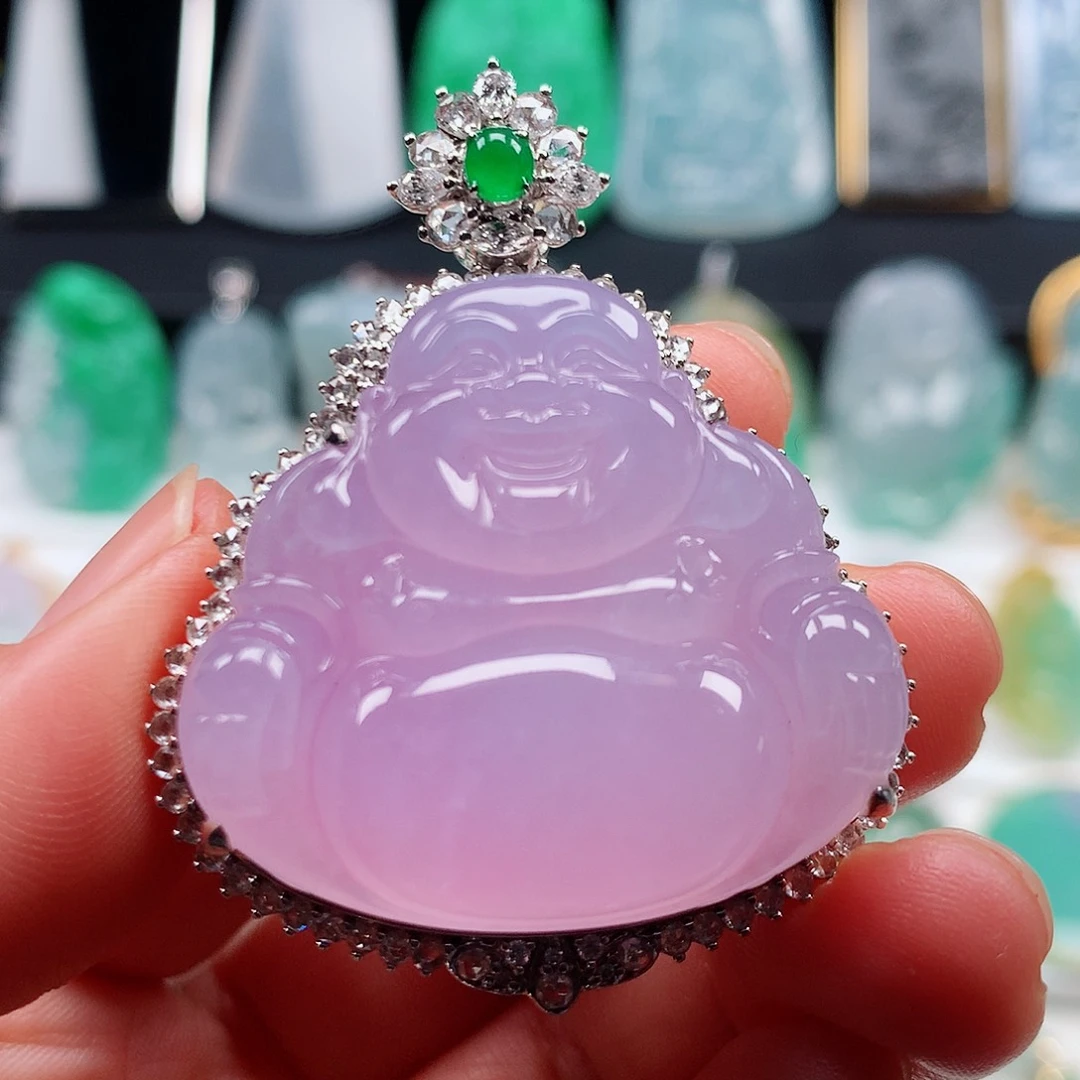 翡翠颈饰未镶嵌冰粉紫