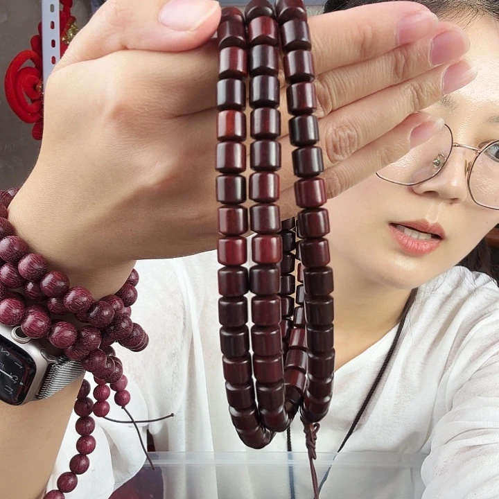 非洲紫檀（红花梨）科檀0.8桶珠