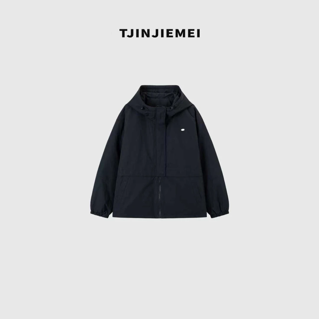 T井姐妹【乌克蓝】设计感简约藏青羽绒服YRF2510-7770