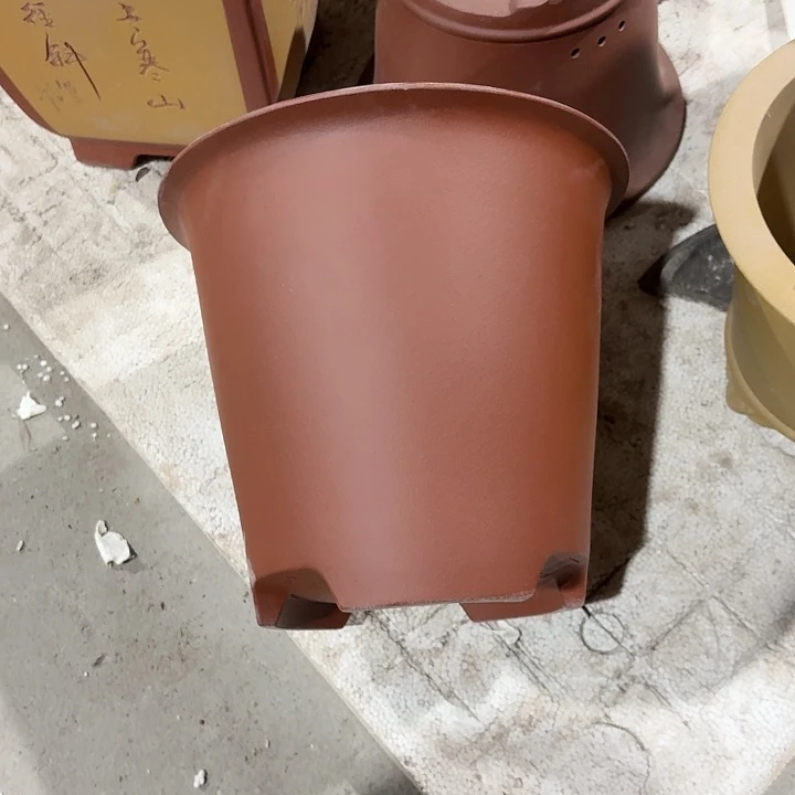 紫砂花盆胜*微瑕大陡盆红色