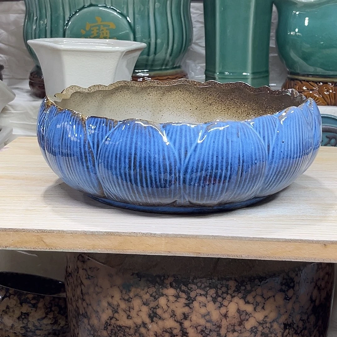 陶瓷绿植多肉微瑕花盆口径21*8.5无孔