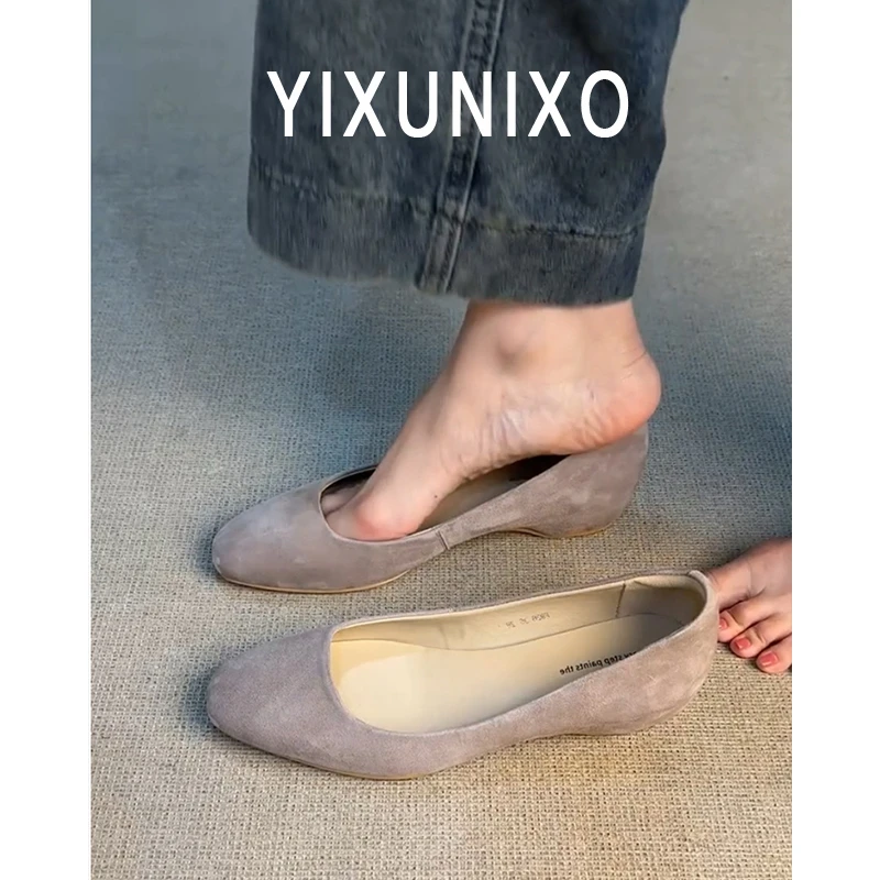 羊皮~内增高法式单鞋女温柔风圆头工作鞋子中跟通勤晚晚玛丽珍鞋