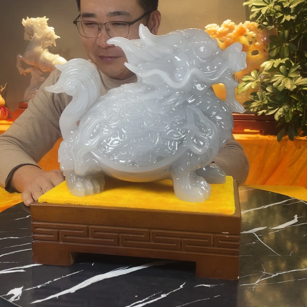 石材龙龟摆件手工雕刻