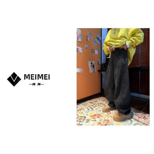 XMM女装.<北极绒牛仔大香蕉>秋冬新款休闲时尚显瘦牛仔裤.7833-3