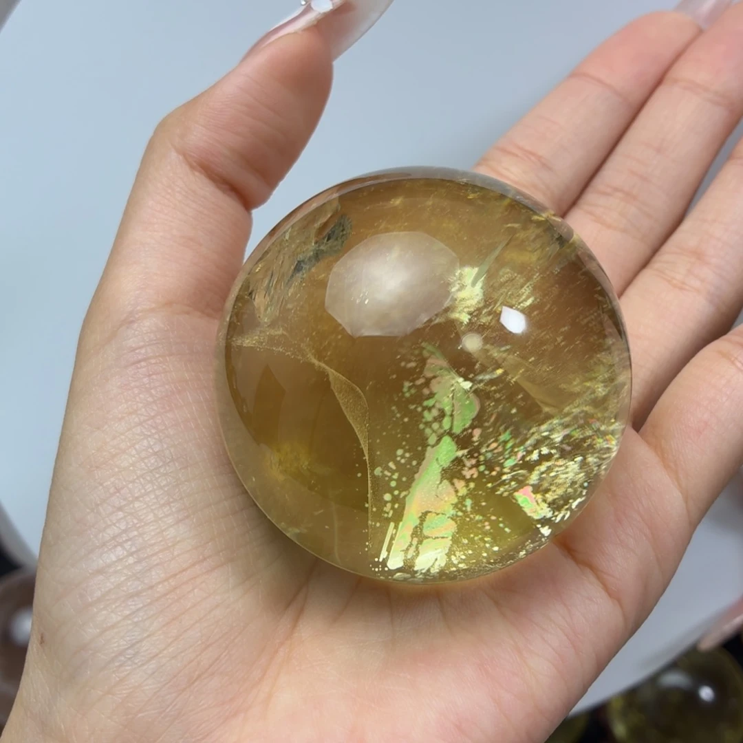 未镶嵌珠宝半成品水晶彩虹水胆蓝针54.4mm