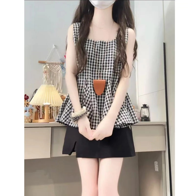 入夏穿搭新款套装女2025设计感学院风时尚上衣百搭裙裤两件套