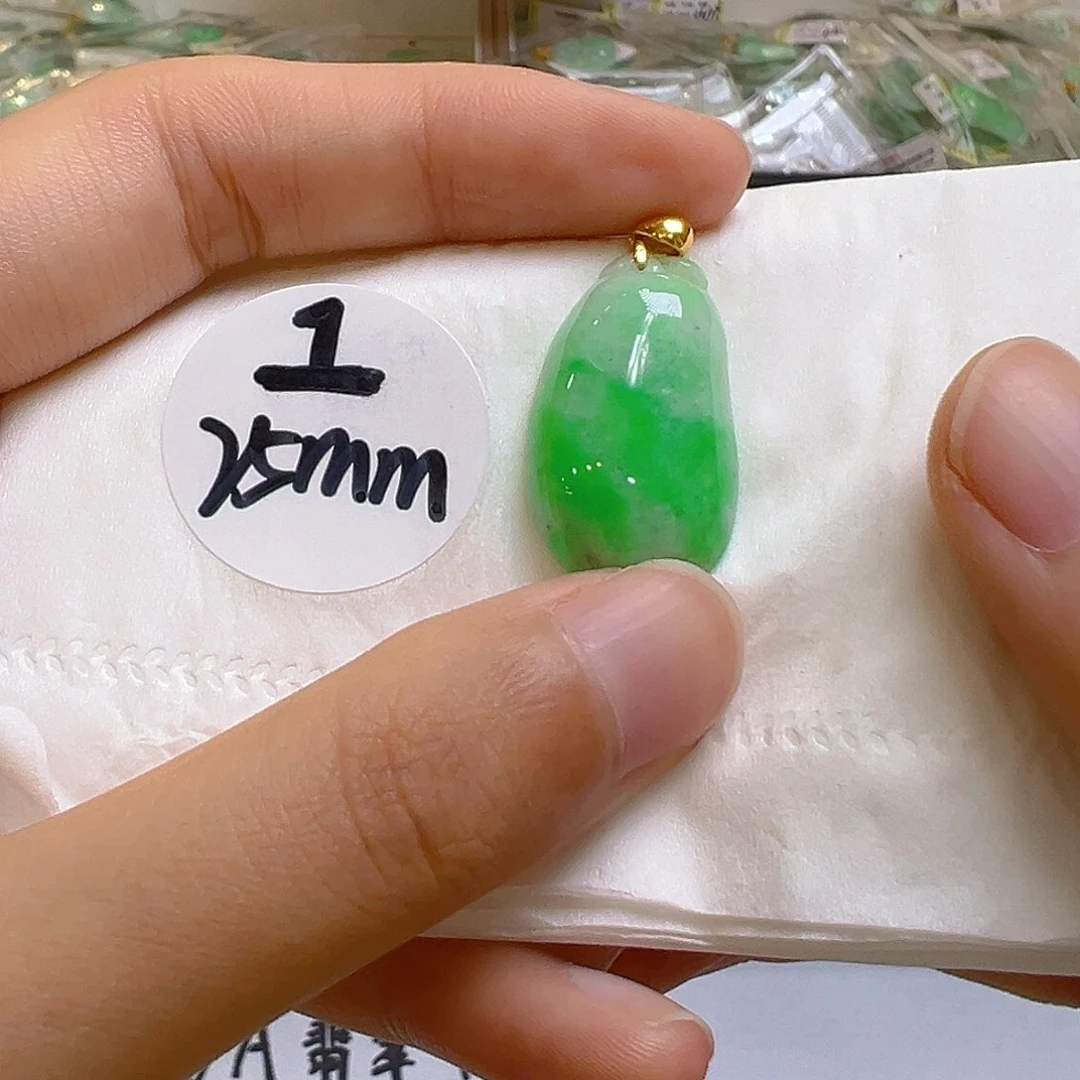 翡翠18K金镶嵌吊坠(不含链)翡翠